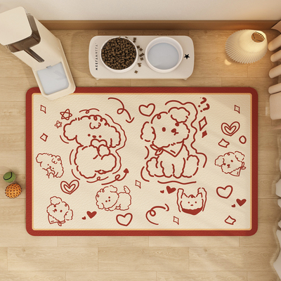 卡通宠物餐耐脏防水防滑吃饭碗垫