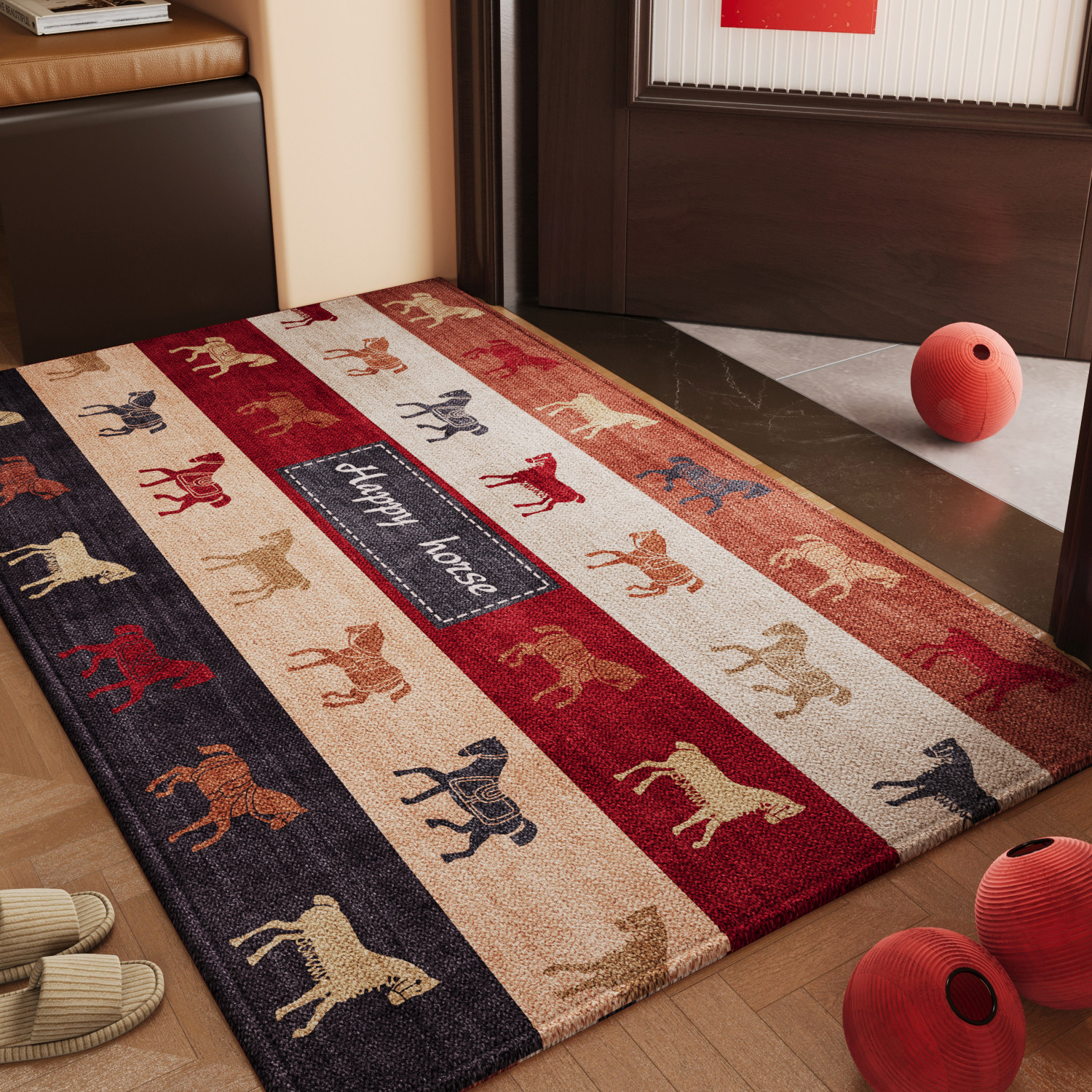 马年门垫新年入户门地垫进门口防滑垫玄关脚垫2026新款耐脏脚踏垫,居家布艺,入户地垫,淘宝优惠券,粉丝福利购,淘宝优惠卷