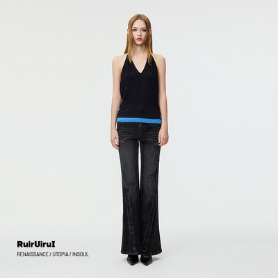 RuirUirul微喇撞钉牛仔裤