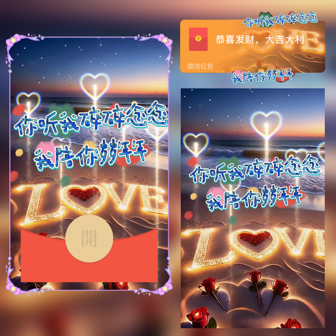 红包封面微信2025新款vx动态音乐岁岁年年皮肤wx高级情人节序列号