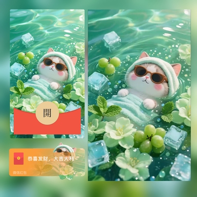 红包封面永久清凉萌猫微信2025新款动态音乐皮肤高级序列号仪式感