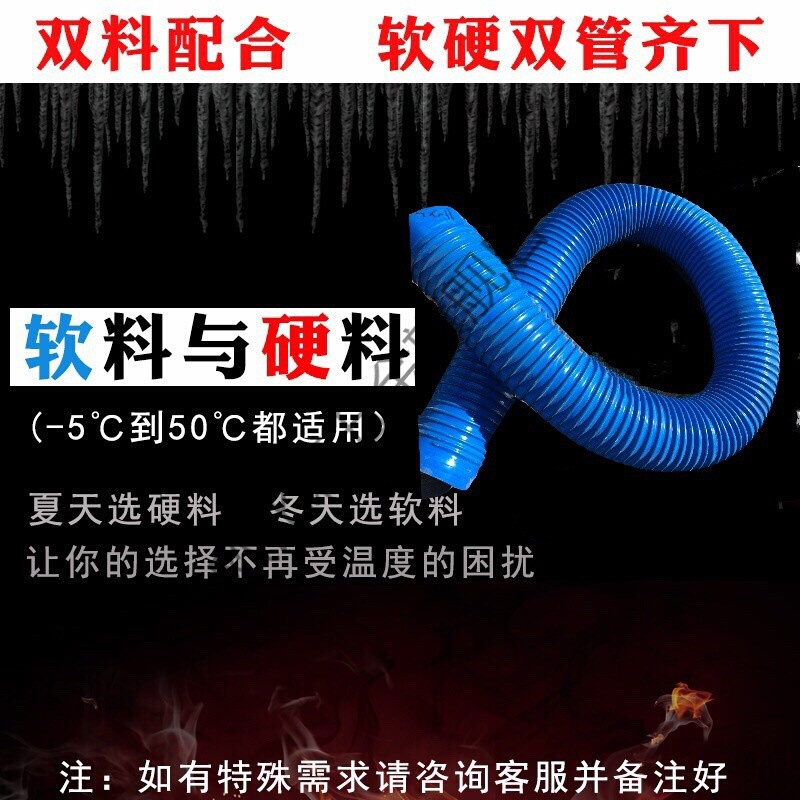 工业吸尘管 蓝色PnVC橡胶伸缩波纹软管通风排水管木工设备吸尘软