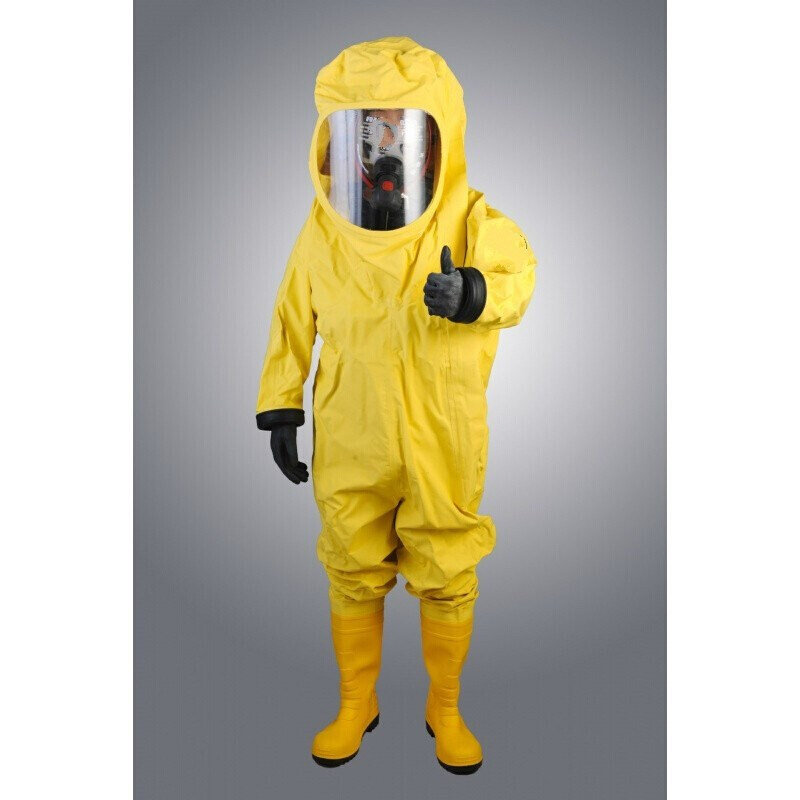 全封闭液密轻型二级pvc防化服二级轻型防护服黄170-185