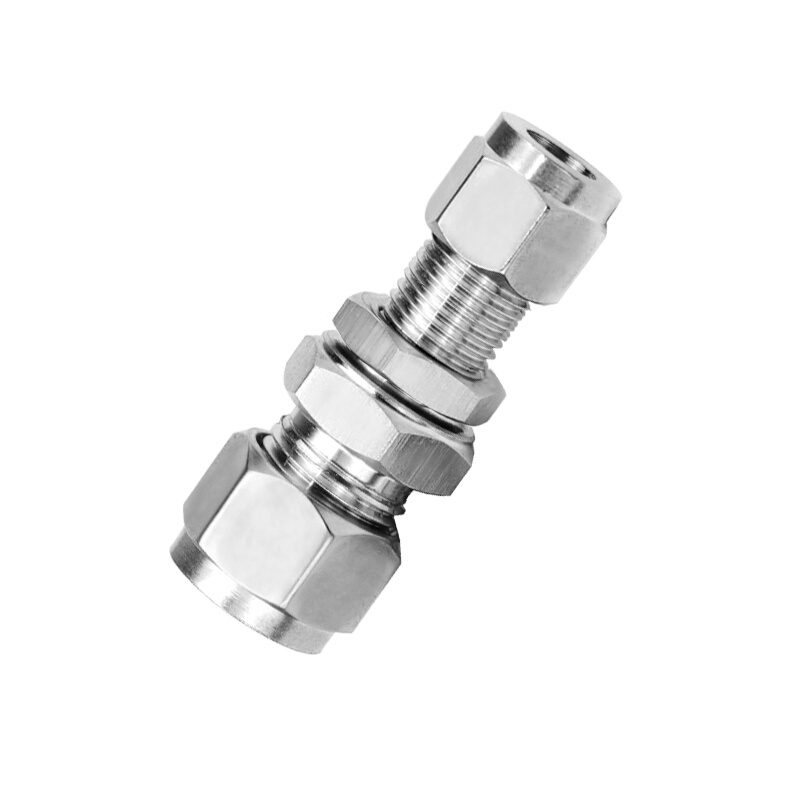 极速。304不f锈钢卡套直通穿板异径/变径接头直接3/R4/6/8/10-16