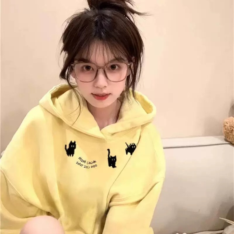 重磅纯棉加绒加厚卫衣女