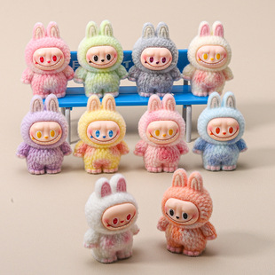 大号5D立体拉布布周边毛绒公仔植绒站姿立体可爱卡通桌面装饰摆件