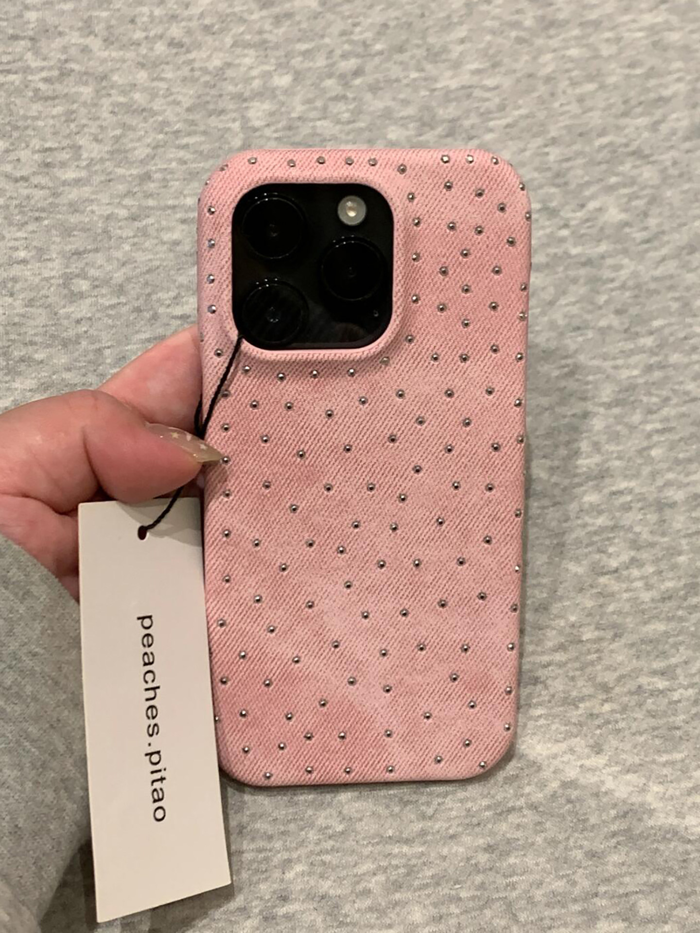Guzhonghao light luxury pink diamond-studded denim pattern for Apple 17 Pro Max phone case, iPhone 17 new model, 16 Pro protective cover, 14 sweet and cool style for women, 16 drop-resistant, 15 super good-looking, 17 Korean style