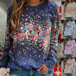 Leisure women versatile sweater休闲圆百搭女士卫衣T恤 round