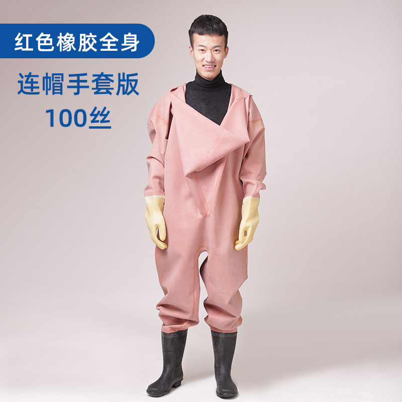 全身防水加厚下水裤女款雨裤齐腰