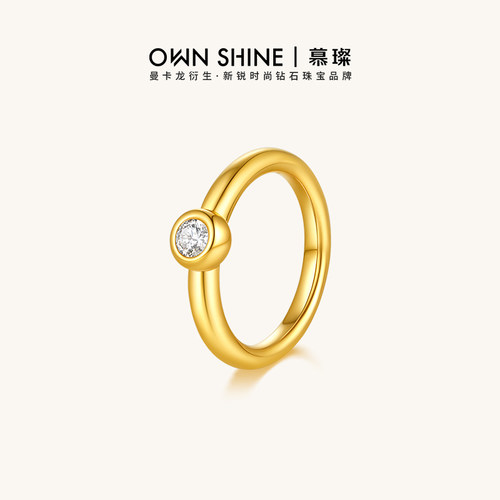 黄金大体积钻戒5D亮面镶钻