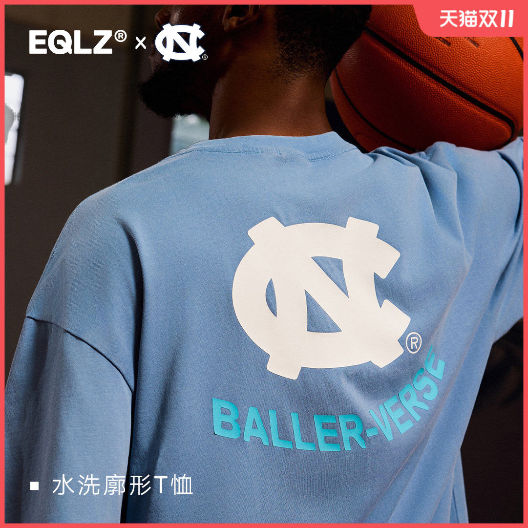 EQLZ×North Carolina义阔官方联名北卡大学美式短宽水洗短袖T恤