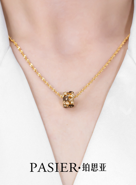 铂思亚铜合金 合成立方氧化锆 铂思亚 [金色流年] 项链BD7852香槟