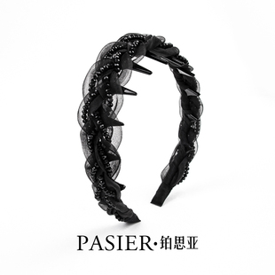 铂思亚欧根纱赫本王妃发箍FB1658黑【达】