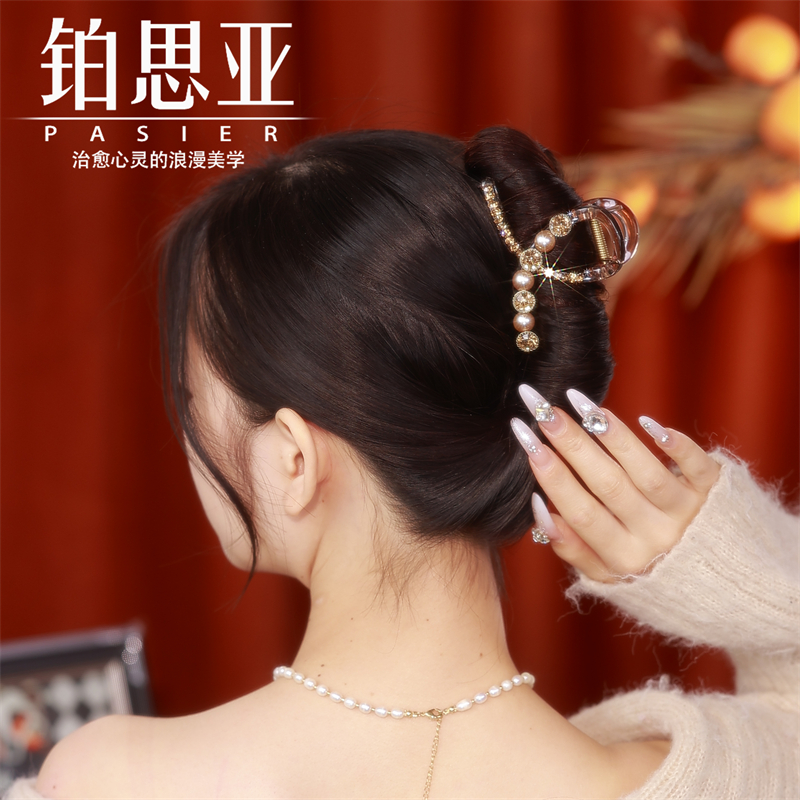 铂思亚2025夏季新款发夹女高级感亚克力盘发抓夹中号鲨鱼夹头饰