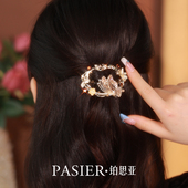 铂思亚新中式 蝴蝶发夹女款 国风甜美气质一字弹簧夹金色发卡头饰