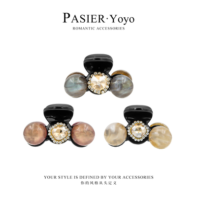 铂思亚4厘米亚克力气质时尚珠珠抓夹FB2873