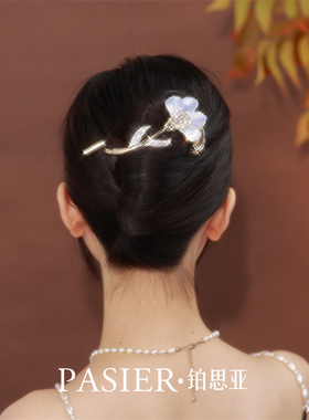 铂思亚银杏叶发夹女新中式后脑勺盘发扭扭夹精致百搭金属抓夹头饰