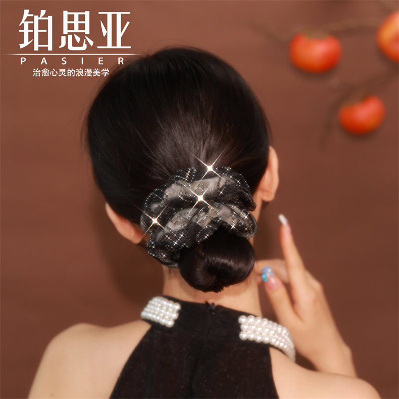 铂思亚黑色爱心大肠发圈女