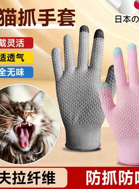防猫抓手套咬撸宠物仓鼠儿童猫咪喂食鹦鹉兔子成人训狗犬喂药鸟小