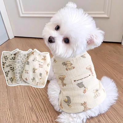 约克夏衣服超小体秋天幼犬秋季两脚衣碎花宠物马甲雪纳瑞马尔济斯