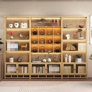 置物架多宝阁摆件书柜客厅隔断家用茶叶柜展示柜 博古架实惠新中式