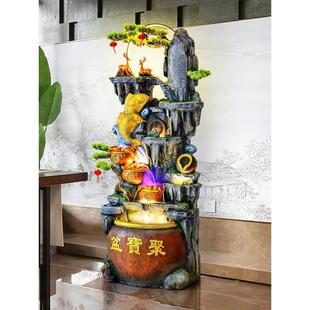 假山流水噴泉擺件風水輪落地招財聚寶盆水景裝 飾商鋪喬遷開業(yè)送禮
