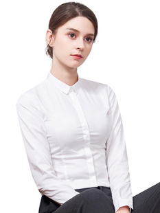 正装 春秋韩版 女长袖 弹性职业装 衬衣工装 白衬衫 学生商务上衣弹力棉