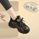运动鞋 踩屎感大码 保暖厚底真皮女鞋 小码 加绒老爹鞋 女2025秋冬新款