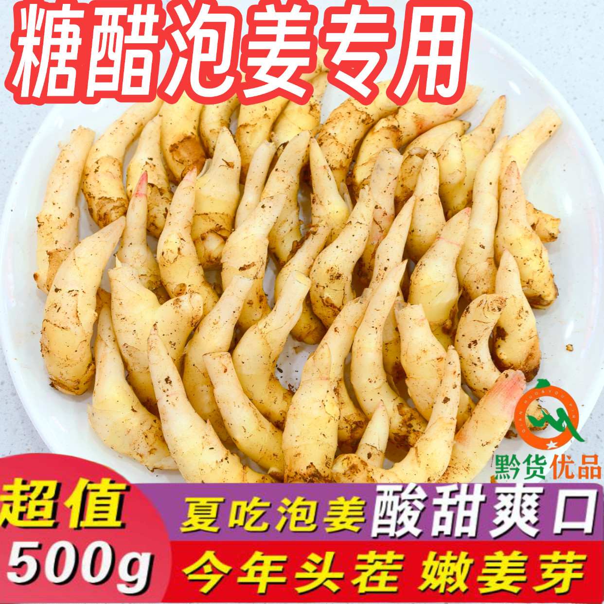 【新鲜嫩姜芽】糖醋酸辣手工农家腌制开胃泡传统菜泡姜食用生姜牙