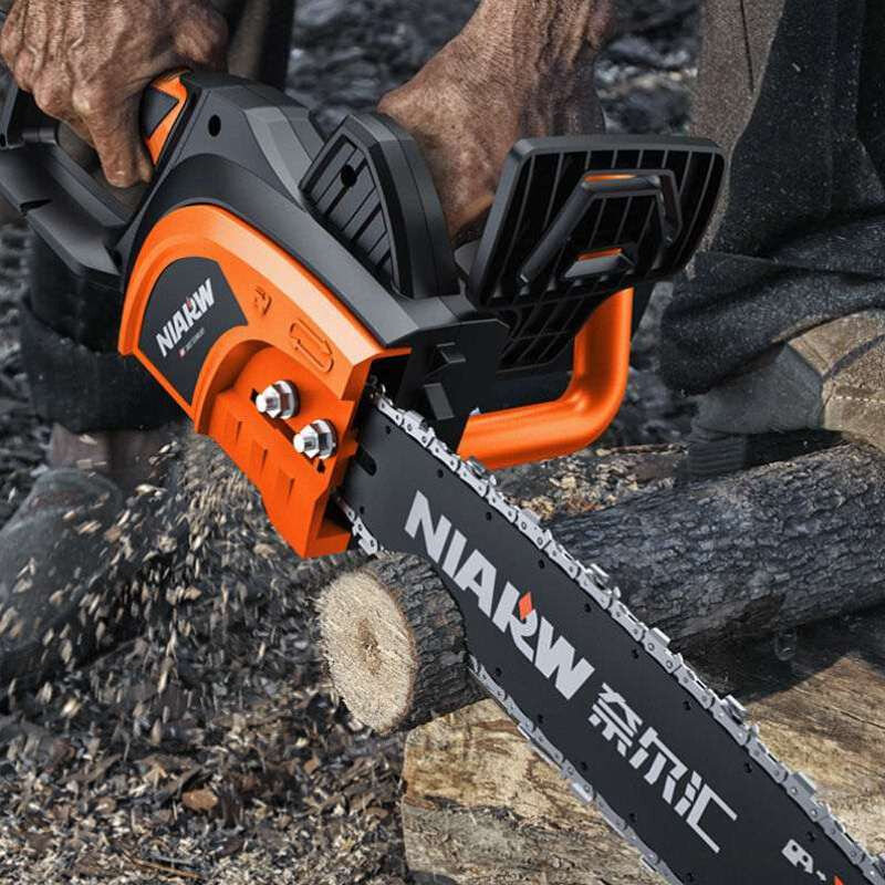 电锯子锯树家用小型手持多功能木工切割锯伐木砍树链条锯木头插电