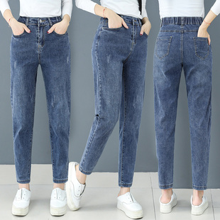 萝卜休闲九分哈伦裤 广州新塘镇牛仔裤 女春夏小个子宽松百搭老爹裤