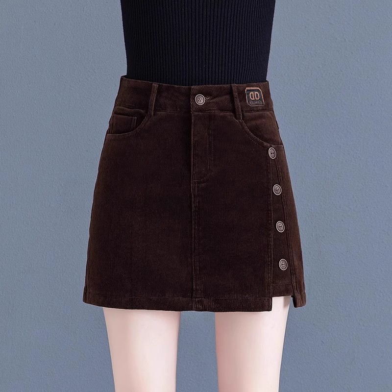 灯芯绒短裤裙女2024秋冬