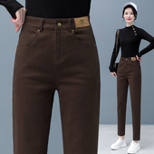 冬季 显瘦休闲萝卜直筒烟管老爹裤 女哈伦春秋2025年新款 高腰牛仔裤