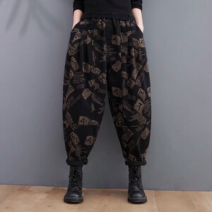 哈伦裤女士秋季2025款妈妈萝卜老爹裤子大码休闲宽松牛仔灯笼裤