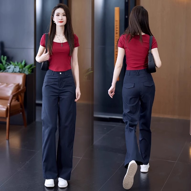 天丝窄版阔腿裤女2025夏季新款