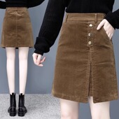 灯芯绒半身裙女秋冬高腰a字外穿裙裤 裙 短裙子打底裤 2025新款 时尚