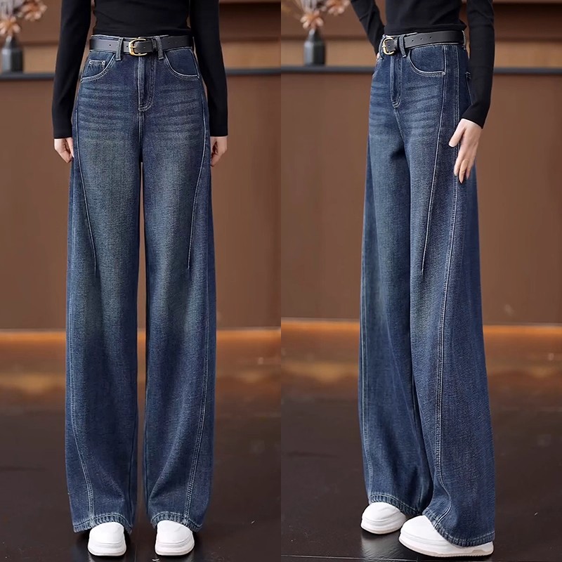 怀旧复古牛仔裤女春秋冬季2025