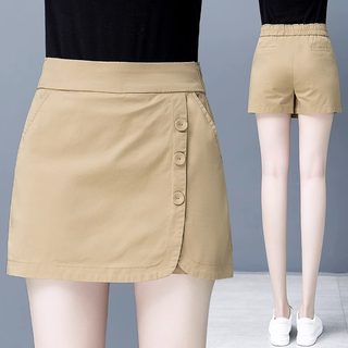 休闲短裤女夏季宽松2024年新款高腰假两件显瘦a字外穿薄款裙裤子