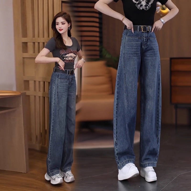 高腰弯刀裤香蕉裤阔腿宽松裤子