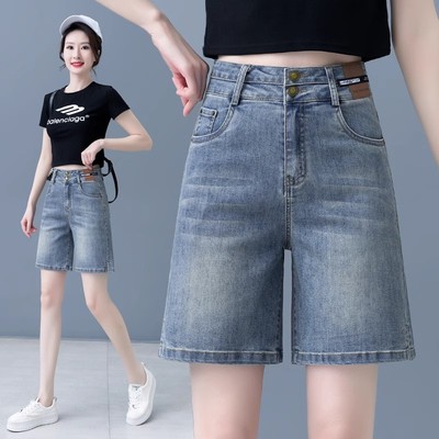 蓝色牛仔短裤女夏季薄款2025