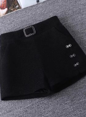 加厚黑色短裤女直筒外穿靴裤