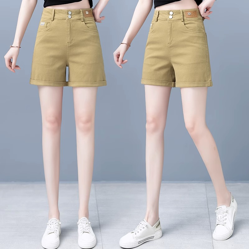 短裤女夏季2025年新款高腰宽松显瘦弹力a字休闲外穿薄款阔腿热裤
