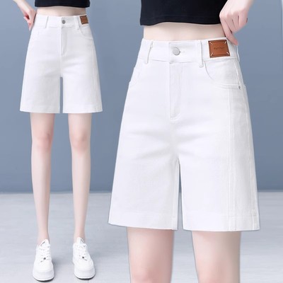 白色纯棉软牛仔短裤女夏季