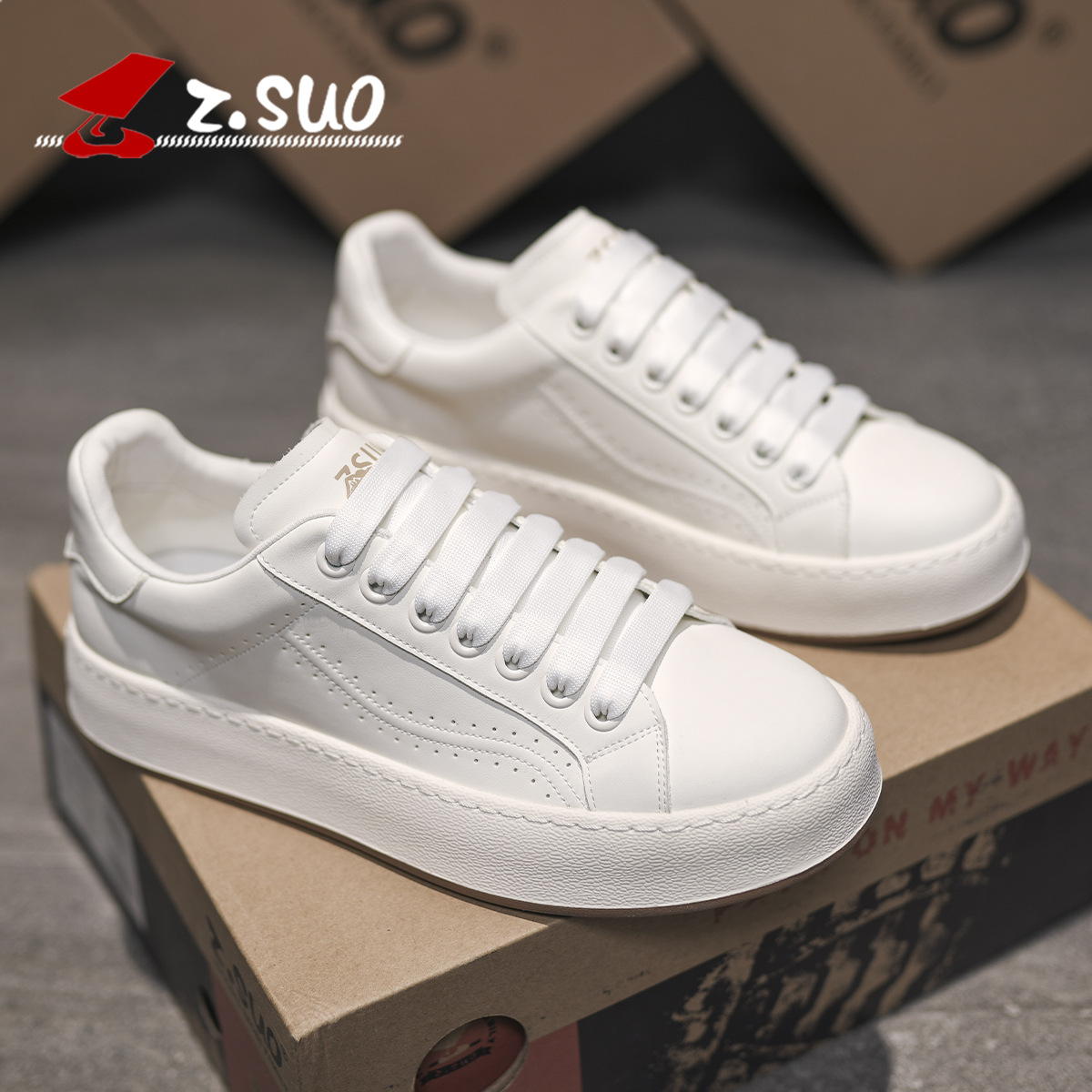 走索小白鞋厚底舒适透气板鞋