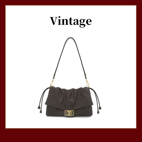 安琪维多莉娅新款轻奢复古抽绳时尚百搭气质单肩斜挎云朵包-V2278