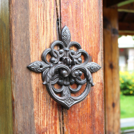 欧式复古怀旧门敲门扣铁锈色铸铁艺大门别墅庭院工艺品门把手拉手