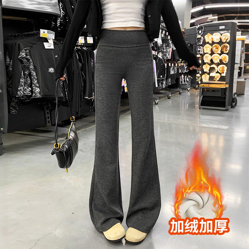 抖音升级面料提臀弹力加绒微喇瑜伽裤女秋冬2025新款显瘦拖地垂垂