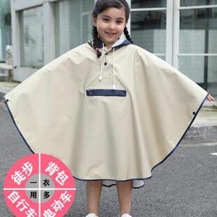 徒步斗篷骑行防水亲子雨披书包位 儿童雨衣女童2023小学生男童韩版