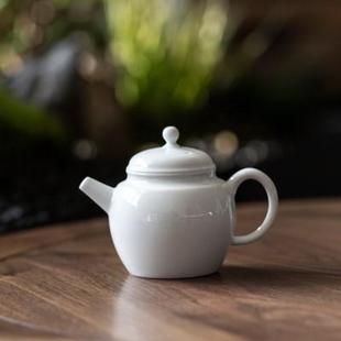 甜白釉手工小品壶茶壶单个家用陶瓷冲茶器带过滤泡茶水壶功夫茶具