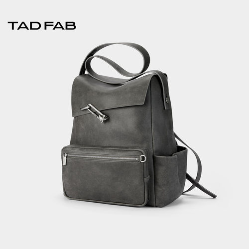TADFAB头层牛皮大号双肩背包
